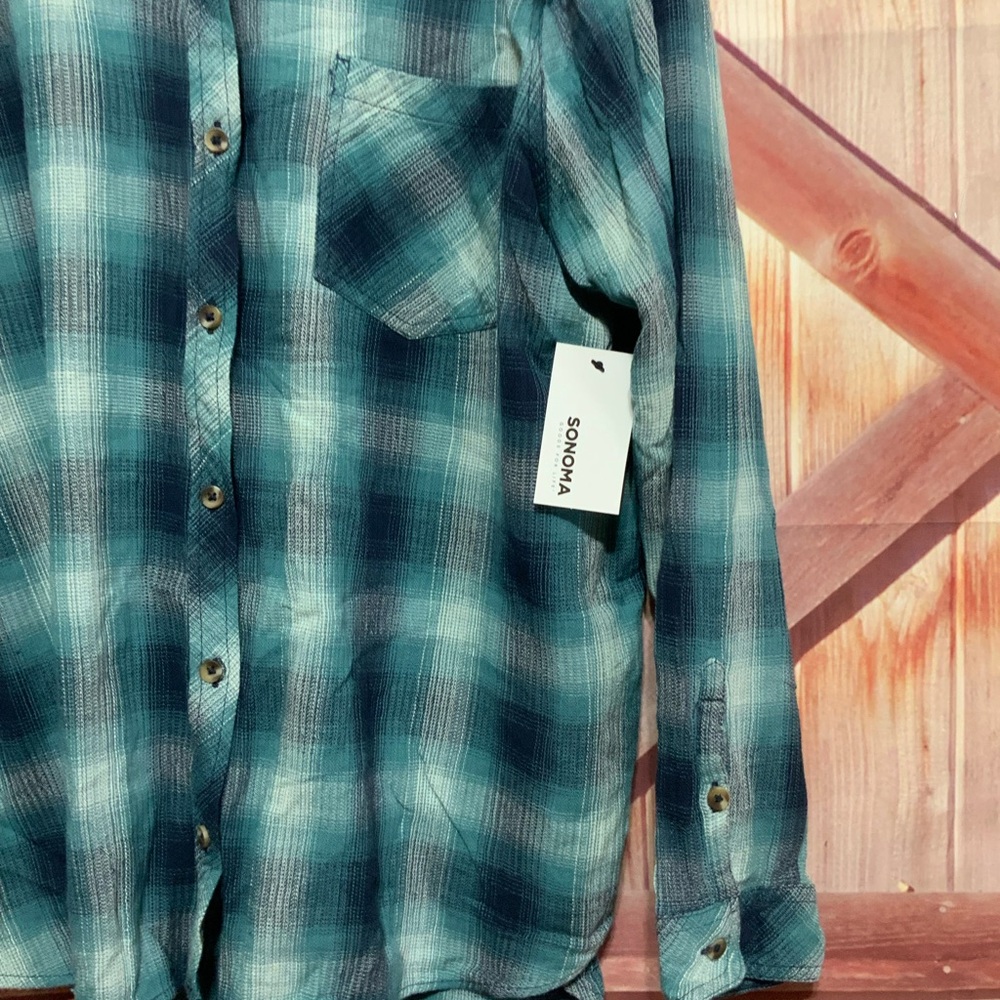 Sonoma, new with tags flannel plaid shirt women’s - Picture 2 of 4